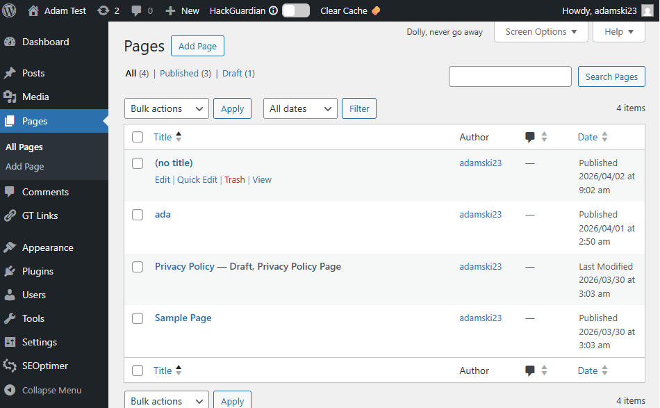 Edit Page WordPress